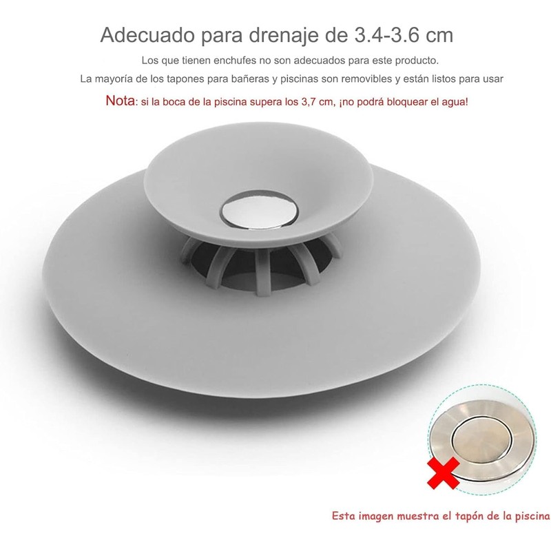 5PC Tapones de Drenaje de Silicona 2 en 1