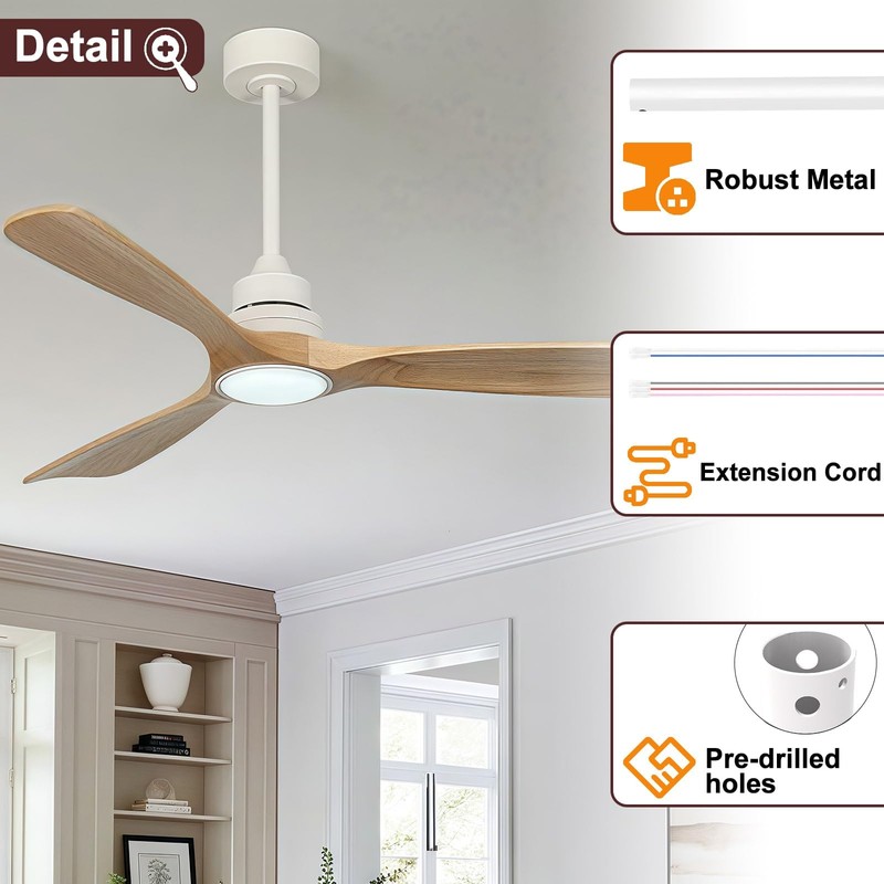 FEHEED 6 Inch Ceiling Fan Downrod, 1" Diameter White Ceiling