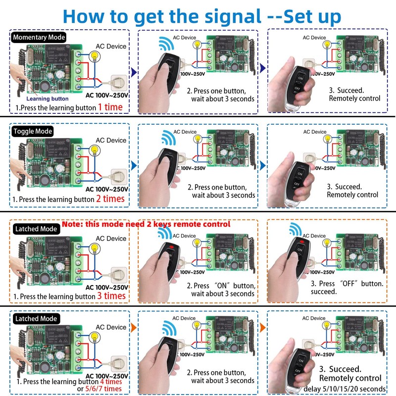 DieseRC Wireless Remote Control Switch 433Mhz 220V 230V 240V 1