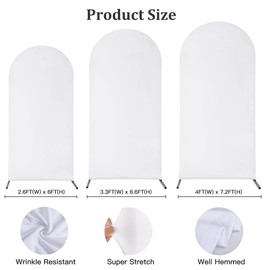 Wedding Arch Cover Spandex Fitted Arch Stand Covers Round Top Chiara for Wedding Birthday Party Baby Shower Ceremony Decoration Black 6.6FT