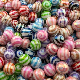 Printed 16mm Beads 15pk - Customizable Designs for DIY Projects, Durable High-Quality Acrylic Beads for Crafting & Jewelry Making:_Pink Heart