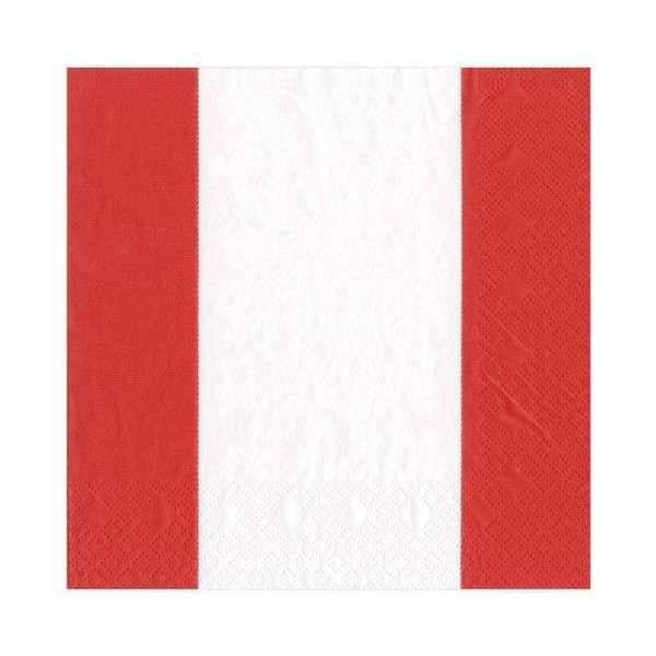 Caspari Bandol Stripe Paper Luncheon Napkins in Red, 40 Count