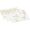 6 Pack Plastic White and Gold Tablecloth with Gold Polka