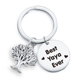 RSZOTW Yaya Jewelry Best Yaya Ever Gift Grandma Jewelry Grandmother To Be Jewelry Mimi Gigi Yaya Appreciation Keychain New Grandmother Keyring Mothers Day Keychain Mawmaw Gift