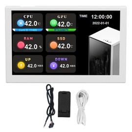 IPS USB Mini Screen 5 Inch 800x480 Resolution Type C Sub Screen PC Data Monitor for AIDA64 White