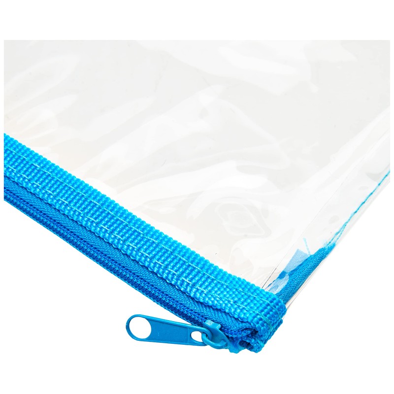 Ark Pencil Case PVC Coloured Zip 200x125mm Clear Assorted Ref