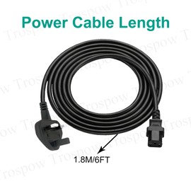 C13 Power Cable Replacement for EF EcoFlow River 2 River pro River 2 pro River 2 max River 2 Pro Max Delta 2 Max Power Station 3Pin 6Feet AC Power Cable Lead Plug UK Mains