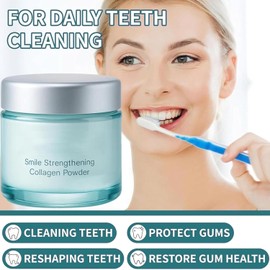 Strengthening Collagen Powder with Hydroxyapatite,Tooth and Gum Powder,Teeth Whitening Powder,Enamel Care,Stain Removal,Fresh Breath,Gum Protection,Daily Oral Care for Sensitive Teeth (2pcs)