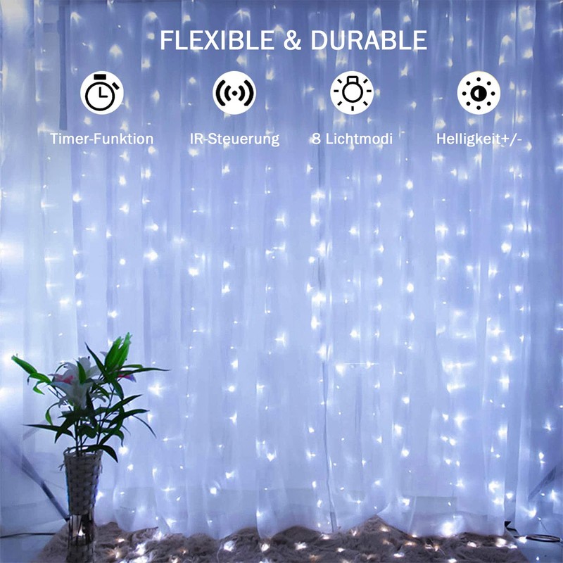 Lezonic Light Curtain, 3 m x 3 m, 300 LEDs,