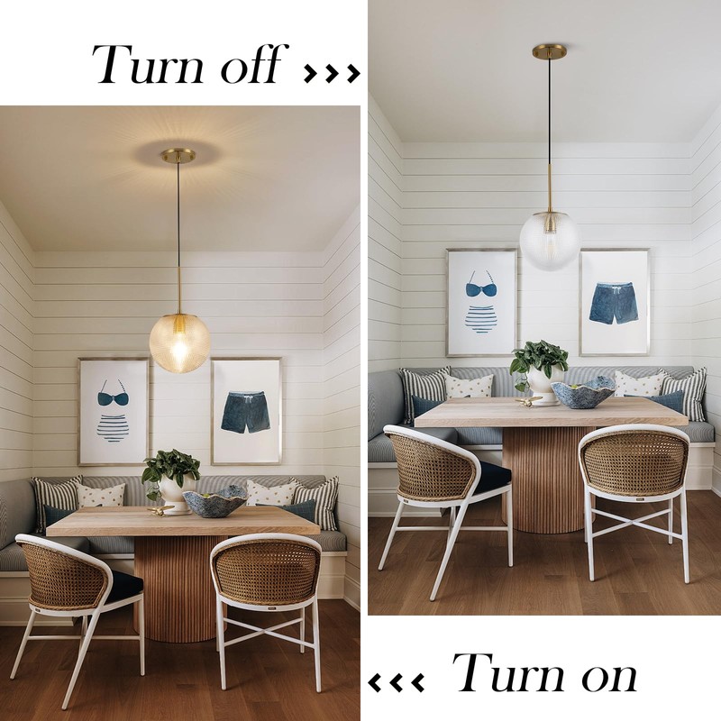 FEAZAC Glass Globe Pendant Light Fixtures, Mid Century Modern Ceiling