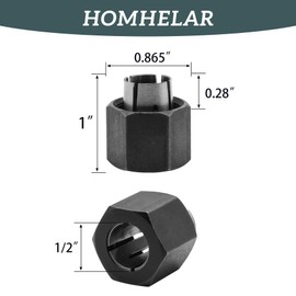 Homhelar 19693 1/2" Router Collet Replaces for 326286-03 2610906284 Hitachii 325-199, 323-421