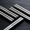 5 Pairs SUS304 Stainless Steel Chopsticks, Reusable Metal Chopsticks,Square Lightweight