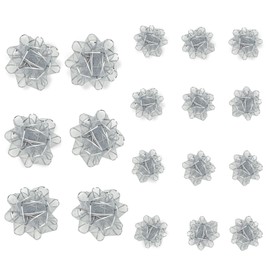 Gift Bow, Gift Wrapping, Decoration, Pack of 18, Silver Butterfly Knot Gift Bow, Gift Bows for Christmas and Birthday, 7.6 cm/5.6 cm