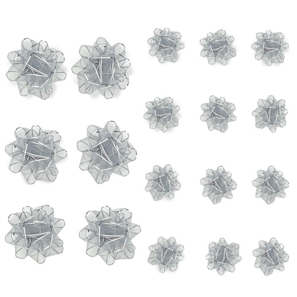 Gift Bow, Gift Wrapping, Decoration, Pack of 18, Silver Butterfly