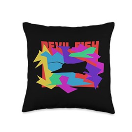 Animal and Pet Print Devil-Fish Animal Mosaik Puzzle Throw Pillow, 16x16, Multicolor