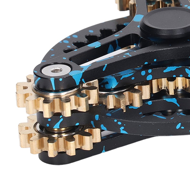 Pure Brass Gears Linkage Hand Gyroscope Toy Break Bad Habits
