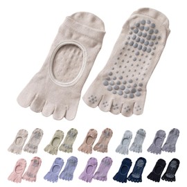 UPBEATLIFE Pilates Socks, Yoga Socks, Pilates Socks, Five Finger Socks, Women's Anti-Slip Socks, Long, Thermal, Moisture Wicking, Breathable, Quick Drying, Sweat Protection, For Pilates, Yoga, Dance