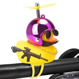 wonuu Rubber Duck Car Ornaments, Squeeze Duck Dashboard Decorations Bicycle Decor for Cycling Motorcycle & Bicycle Accessories Decorations (Pink-L&G)
