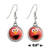 Sesame Street Elmo Face Novelty Dangling Drop Charm Earrings