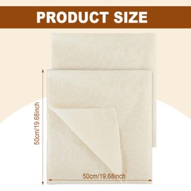 2 PCS Cheese Cloths for Straining,Reusable and Washable Cheese Cloths for Straining,Muslin Cloths for Cooking,Precut 50X50cm,100% Unbleached Pure for Straining Butter,Nut Milk