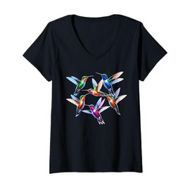 Womens Hummingbird Design For A Hummingbird Lover V-Neck T-Shirt