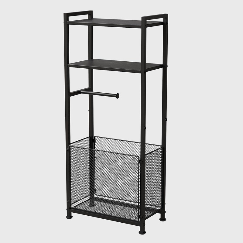 Anlanbor Free Standing Toilet Paper Holder Stand with Shelf, Bathroom