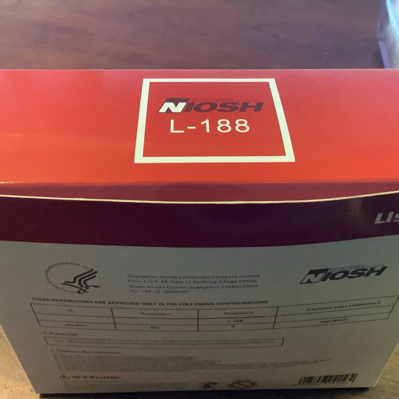 Niosh L-188 N95 Particulate Respirator Mask (20 masks)