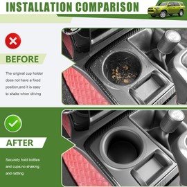 Qyebbk Cup Holder Insert for 2010-2024 Toyota 4Runner Center Console Cupholder Coaster Liner Replaces Mat for 4 Runner Interior Accessories Black(Center Console Left Front, 1PCS)