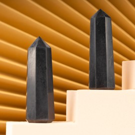 Shungite Healing Crystal Tower Obelisk – Crystals and Healing Stones for Meditation, Reiki, Chakra Balancing, and Crystal Grids – Crystal Points for Home or Office – Spiritual Decor & Gift