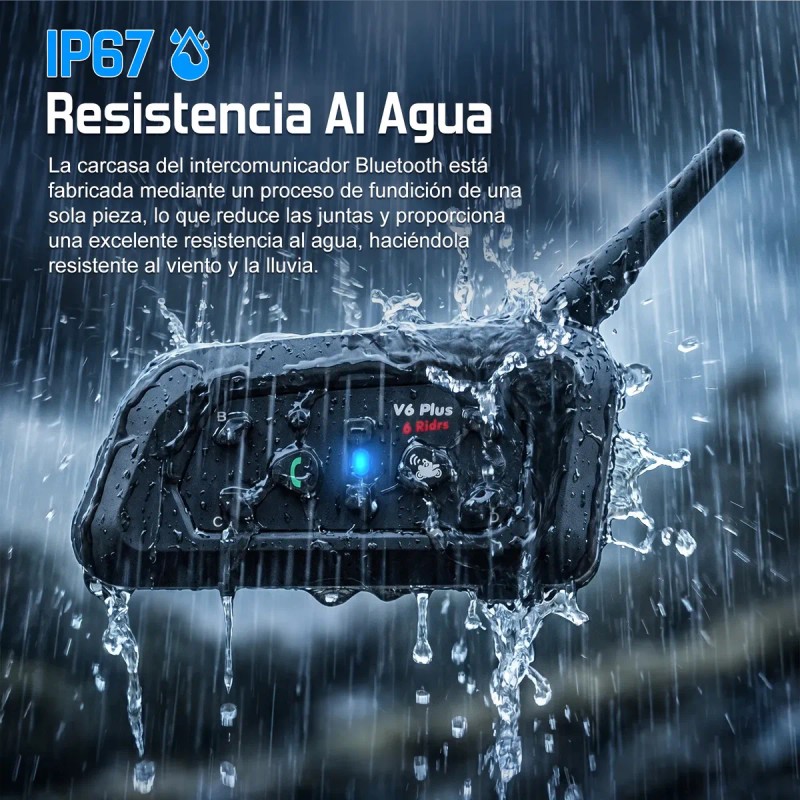 Intercomunicadores Para Cascos De Moto V6 Plus, 2 Unidades