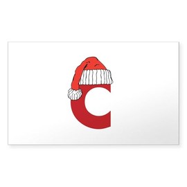CafePress Letter C Christmas Monogram Sticker Rectangle Bumper Sticker Car Decal
