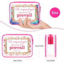 Christian Gift for Women Faith Bible Verse Makeup Bag Inspirational Quotes Gift Motivational Gift for Sister Friends Cosmetic Bag Baptism Gift Religious Birthday Christmas Gift PVC Travel Toiletry Bag