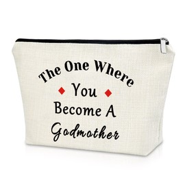 Godmother Gifts Cosmetic Makeup Bag Mothers Day Birthday Gifts for Godmother Makeup Bag Godmother to Be Gifts Godmother Announcement Gift New Godmother Gift Baptism Gift Cosmetic Travel Pouch