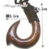 BreezyIsland Hawaiian Accessories Koa Wood Pendant Fish Hook, Wood