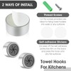 Prasacco 6 Pcs Self Adhesive Dish Towel Holder - Round