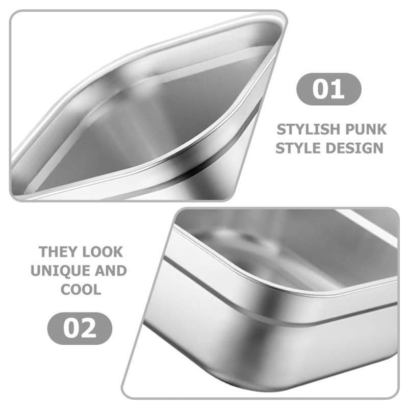 ULTECHNOVO Stainless Steel Washing Basin Square Mixing Bowl for Fruit