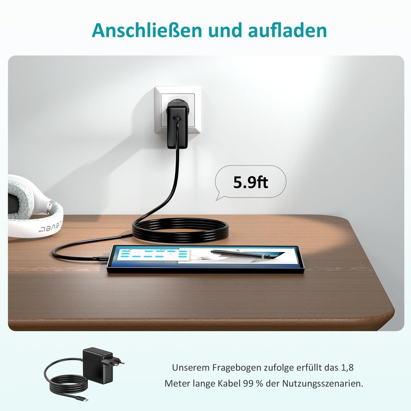 100W USB C Netzteil, Basicvolt Ladegerät USB C Schnellladegerät kompatibel