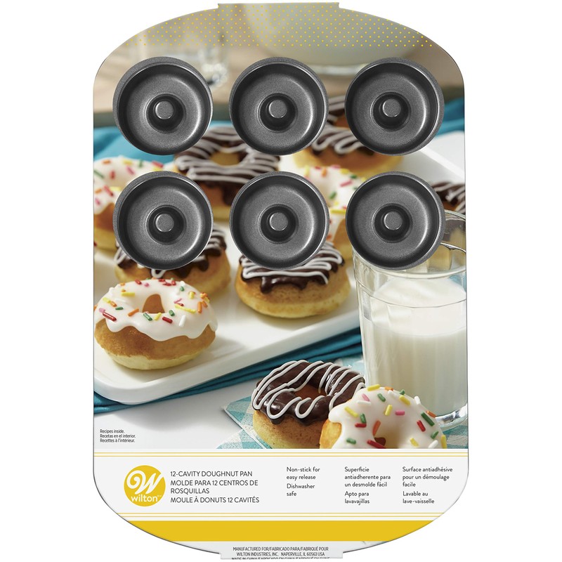 Wilton 2105-2390 Molde para hornear donas, antiadherente, 12 cavidades