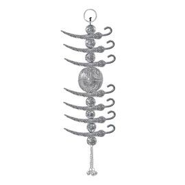 Metal Silver Oxidised Finished Nimbu Mirchi Wall Hanging for Cars, Homes & Offices, Evil Eye Protection Hanging for Entrance Door Decoration Showpiece (Pack of 1)