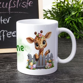 GRAZDesign Personalised Easter Mug with Name and Easter Bunny, Easter Gift for Boys and Girls, Children's Ceramic Mug 330 ml (Giraffe, 330 ml)