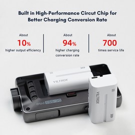 VILTROX NP-F970 Battery 6600mAh Large Capacity Li-ion Battery with Type-C Charging Port Power Indicators for Camera Monitors LED Video Lights