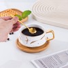 Jusalpha 2 Pack Golden Hand Print Black and White Teacup