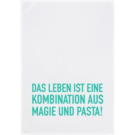 Maritime Tea Towels / Kitchen Towel - Dish Towel Vintage Made of 100% Cotton 50 x 70 cm (Magic & Pasta Turquoise)