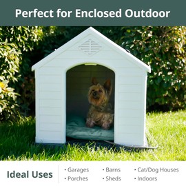 Petace Outdoor Heated Dog Bed, Soft Pet Heating Pad with Steel-Wrapped Cord, Outside Pet Warmer for Feral Cats and Dogs, 35.4" x 23.6", 80 Watts