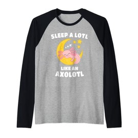 Cute Pink Axolotl Pajamas Kawaii Aesthetic Axolotls Lover Raglan Baseball Tee