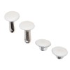500 Sets Leather Rivets 6x8mm Iron White Round DIY Plating