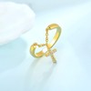 STARCHENIE Dangle Cross Ring 925 Sterling Silver 18k Gold Plated