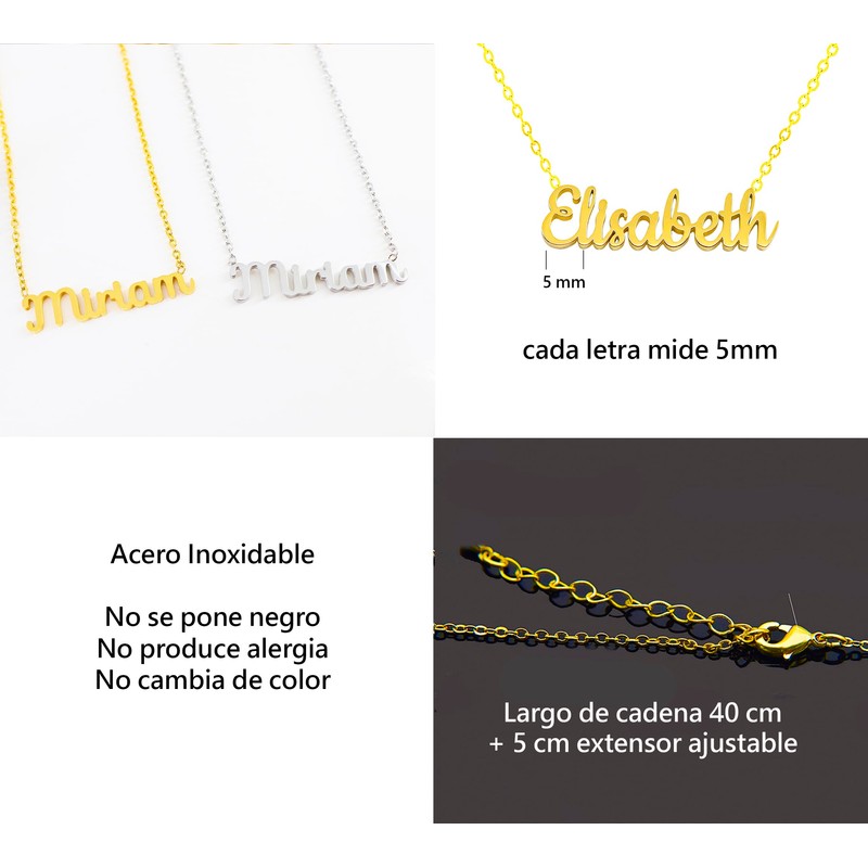 Damen-Halskette mit Namen, Edelstahl, mit Original-Geschenkbox, personalisierter Schmuck für Freunde,