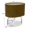 Creative Co-Op Modern Table Lamp with Glass Base and Velvet