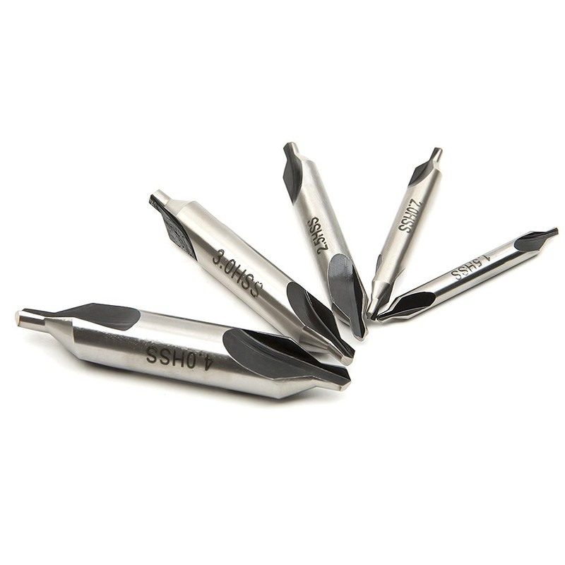 Malayas 5PCS HSS Lathe Mill Center Drill Countersink Bit Tooling
